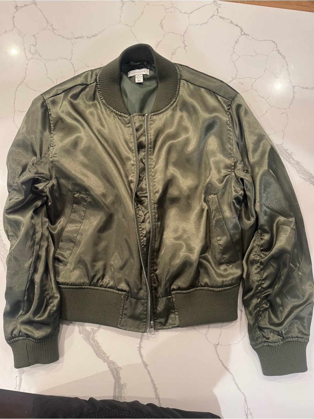 Topshop Olive Green Bomber Jacket